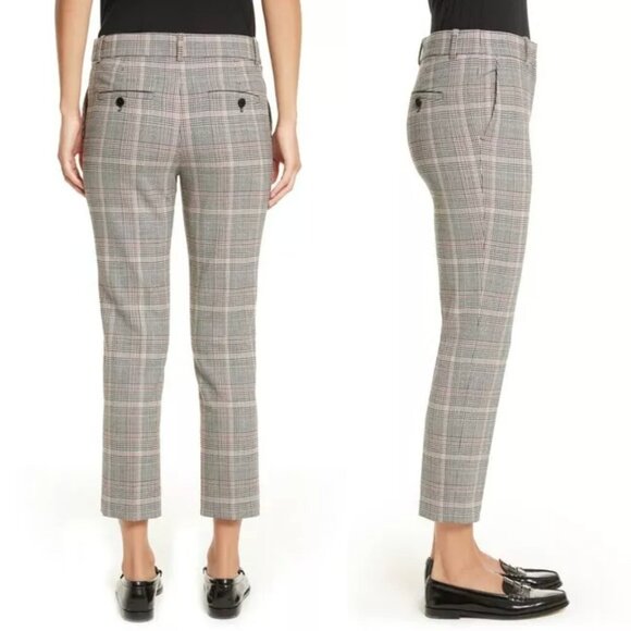 Theory Treeca 2_Deco Portland Plaid Crop Trouser Pants - Picture 2 of 9
